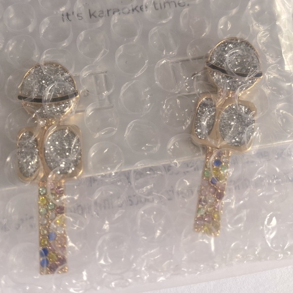 SUGARFIX by BaubleBar 'Drop The Mic' Statement Earrings - Silver, NWT - Picture 6 of 7